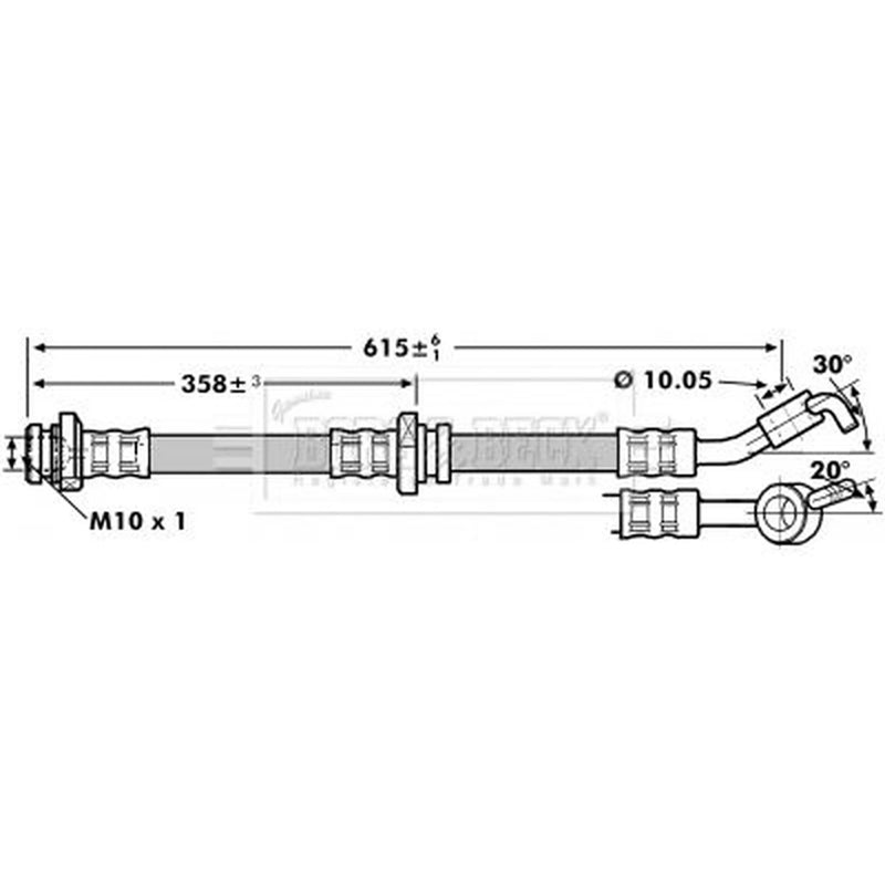 Borg & Beck Brake Hydraulic Hose Line Front Left BBH7136