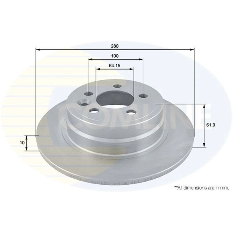 Comline 2 x Solid Rear Brake Discs ADC1319