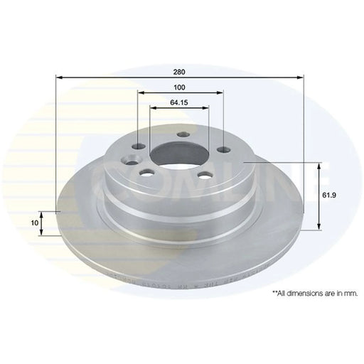 Comline 2 x Solid Rear Brake Discs ADC1319