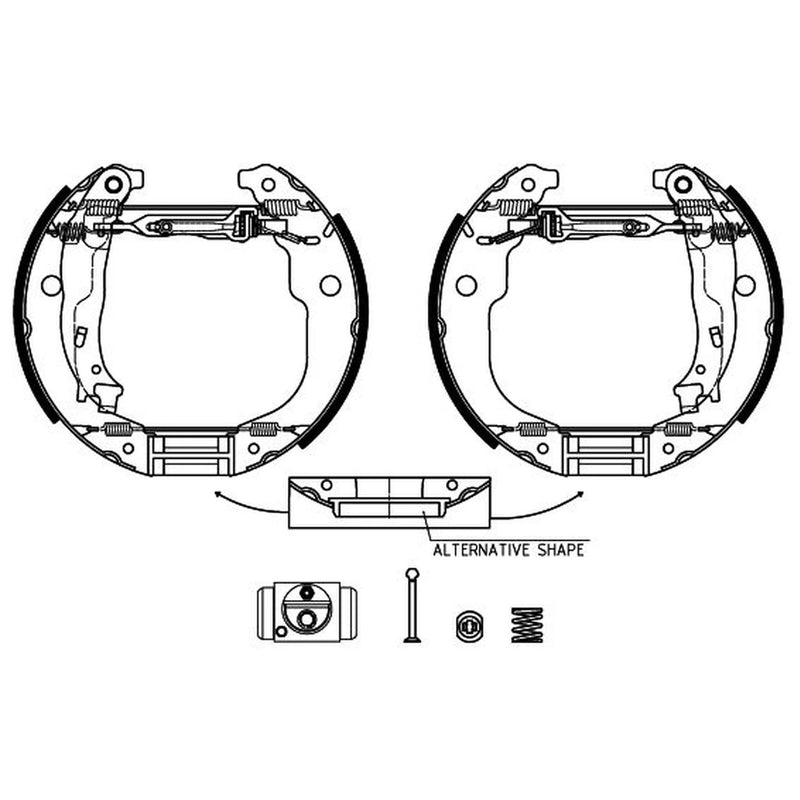 Mintex Brake Shoe Set Axle Kit MSP333