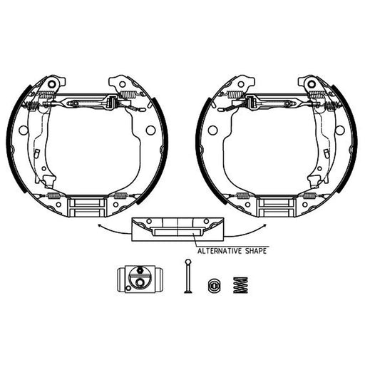 Mintex Brake Shoe Set Axle Kit MSP333