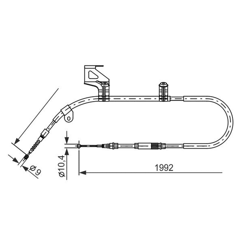 Bosch Handbrake Cable Left Rear 1 987 477 244