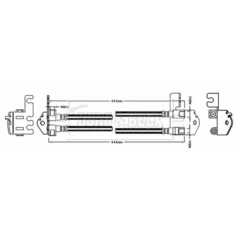 Borg & Beck Brake Hydraulic Hose Line Rear Left BBH8763