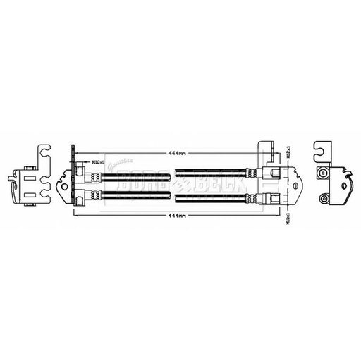 Borg & Beck Brake Hydraulic Hose Line Rear Left BBH8763