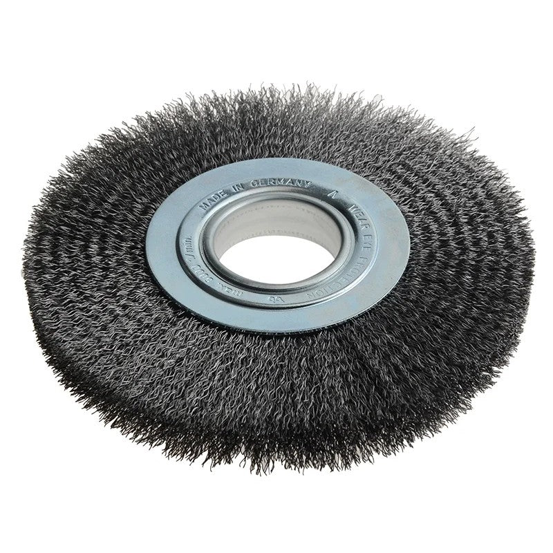 Lessmann Wheel Brush D200mm x W24-27 x 50 Bore Steel Wire 0.35 + Adaptors Set 3