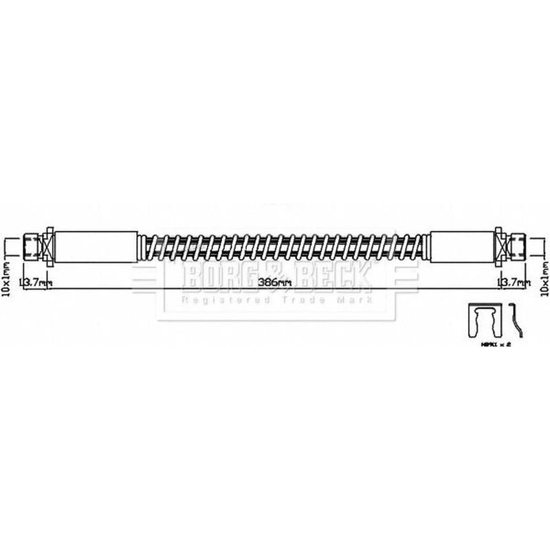 Borg & Beck Brake Hydraulic Hose Line Front Left BBH8152