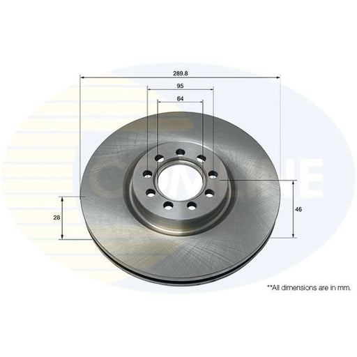 Comline 2 x Internally Vented Front Brake Discs ADC9088V