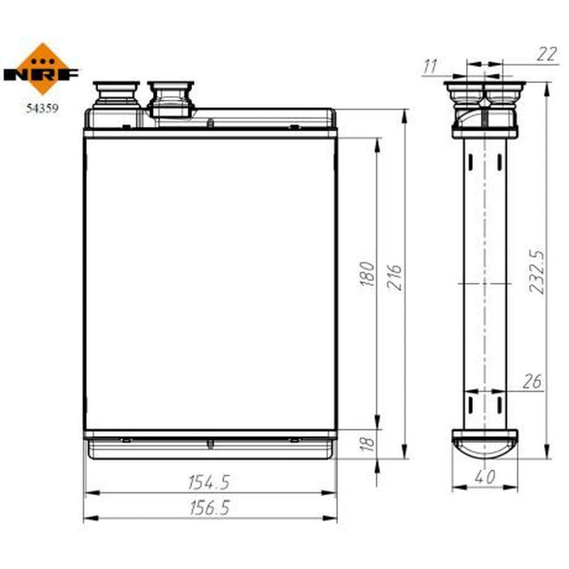 NRF Heater Matrix Core Heat Exchanger 54359