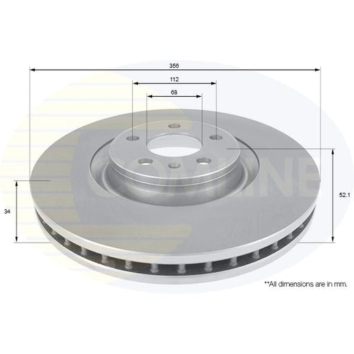 Comline 2 x Internally Vented Front Brake Discs ADC2603V