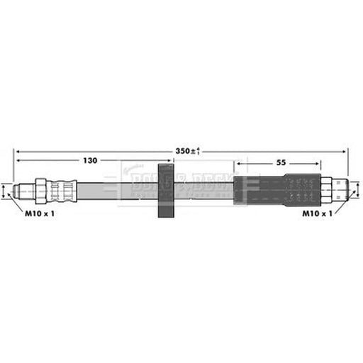 Borg & Beck Brake Hydraulic Hose Line Rear Left BBH6916
