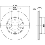 DON 2 x Internally Vented Front Brake Discs PCD20762