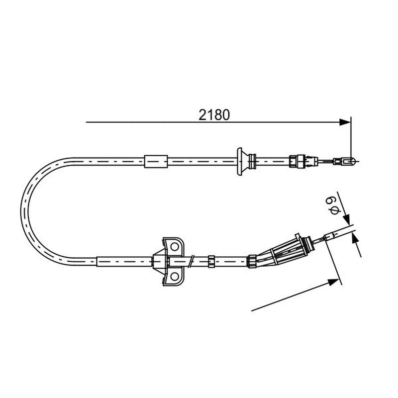 Bosch Handbrake Cable Right Rear 1 987 477 248