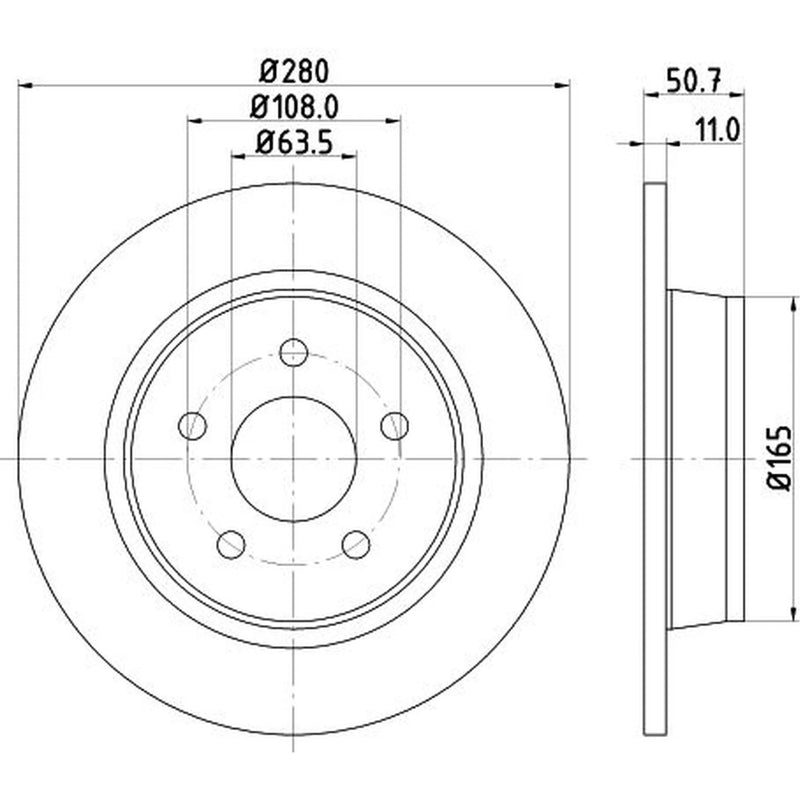 DON 2 x Solid Rear Brake Discs PCD11592
