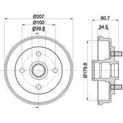 Mintex Brake Drum Assembly Rear MBD354