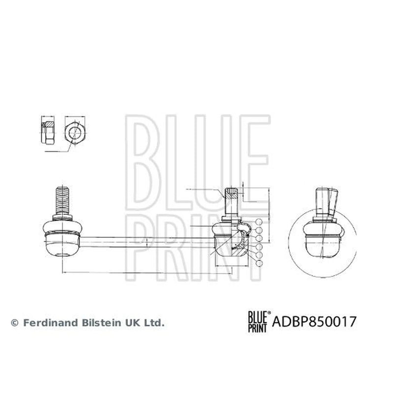 Blue Print Stabiliser Bar Link Coupling Rod Front Left ADBP850017
