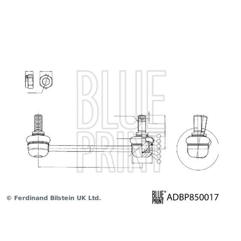 Blue Print Stabiliser Bar Link Coupling Rod Front Left ADBP850017