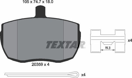 TEXTAR 2035908 Brake Pad Set Front Fits Alfa Romeo AR 8 DAF Ford Iveco LDV TEXTAR - Town Parts