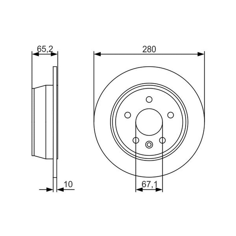 Bosch 2 x Solid Brake Discs 0 986 479 S02