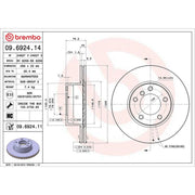 Brembo 2 x Internally Vented Front Brake Discs 09.6924.11