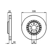 Bosch 2 x Vented Front Brake Discs 0 986 479 202