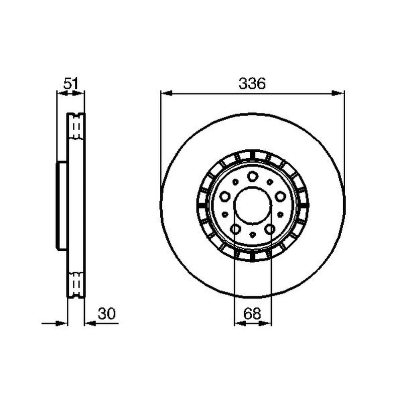 Bosch 2 x Vented Front Brake Discs 0 986 479 202