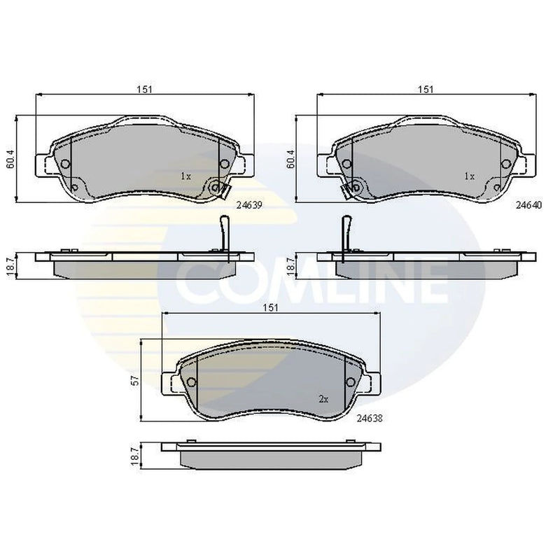 Comline 4 x Front Brake Pad Set CBP31705
