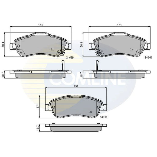Comline 4 x Front Brake Pad Set CBP31705
