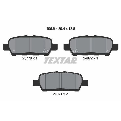 Textar Rear Brake Pad Set 2577801
