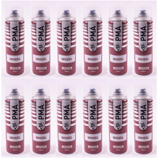 12 X PMA Wheel Lacquer Clear Paint Spray 500ml Laquer Bodyshop Repair PMA  - Town Parts