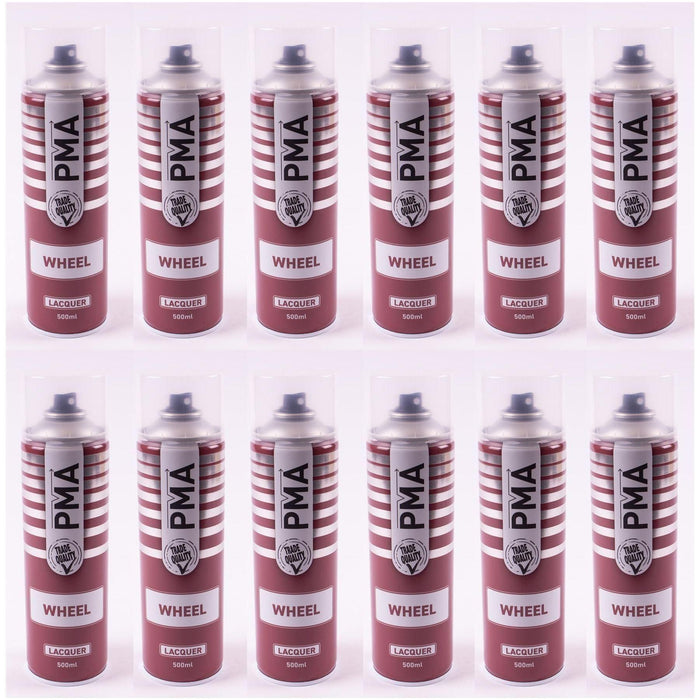 12 X PMA Wheel Lacquer Clear Paint Spray 500ml Laquer Bodyshop Repair PMA  - Town Parts