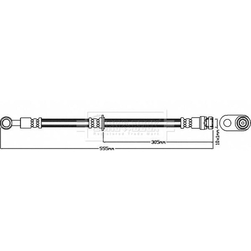 Borg & Beck Brake Hydraulic Hose Line Front Left BBH8659