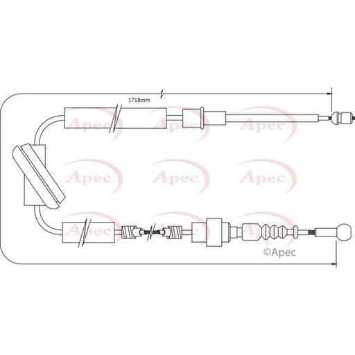 Apec Handbrake Cable Left Rear CAB1572
