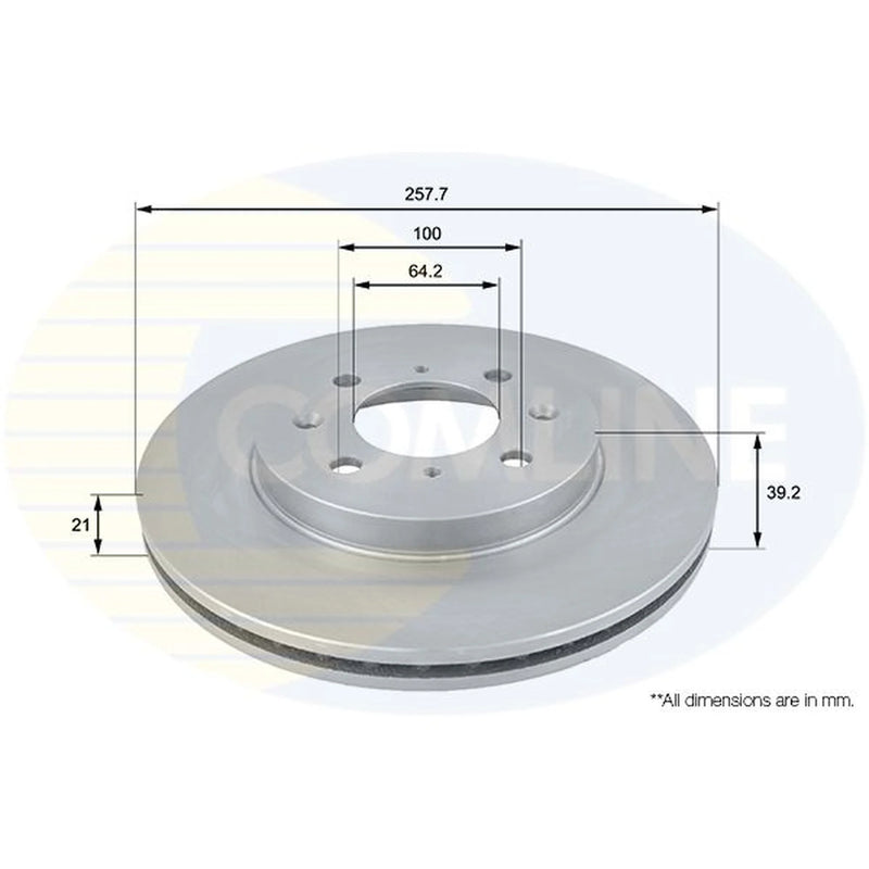 Comline 2 x Front Brake Discs ADC0557V