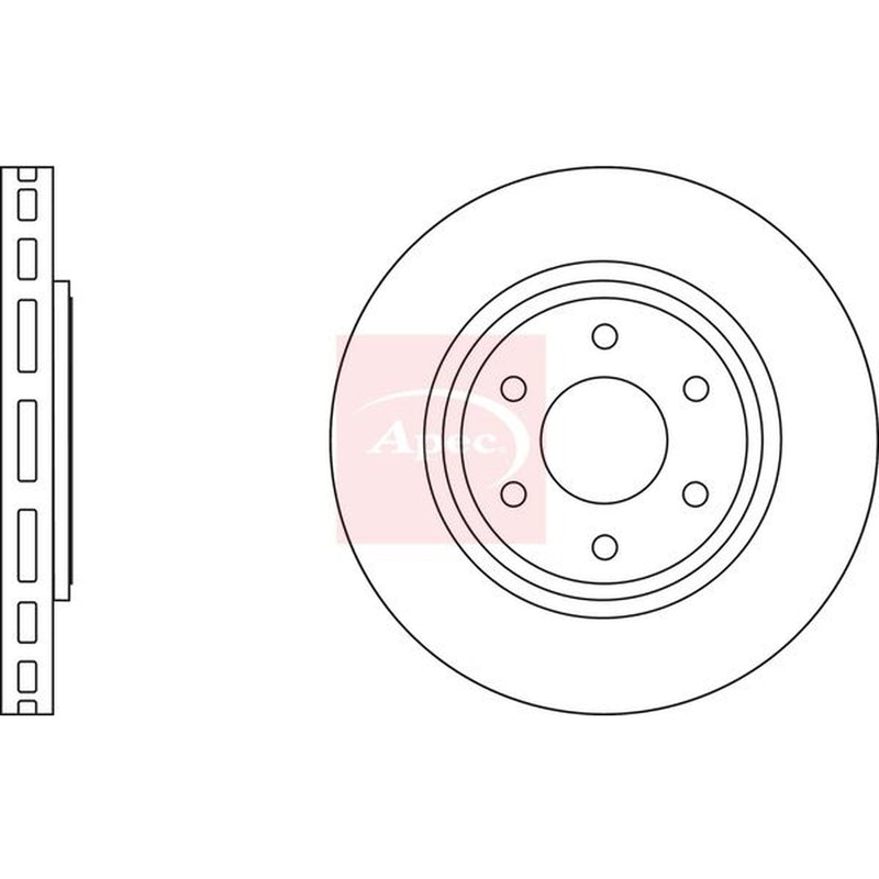Apec 2 x Vented Front Brake Discs DSK4229
