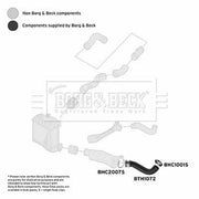 Borg & Beck Intercooler Turbo Charge Air Hose Front BTH1072