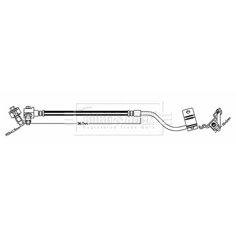 Borg & Beck Brake Hydraulic Hose Line Rear Right BBH8833
