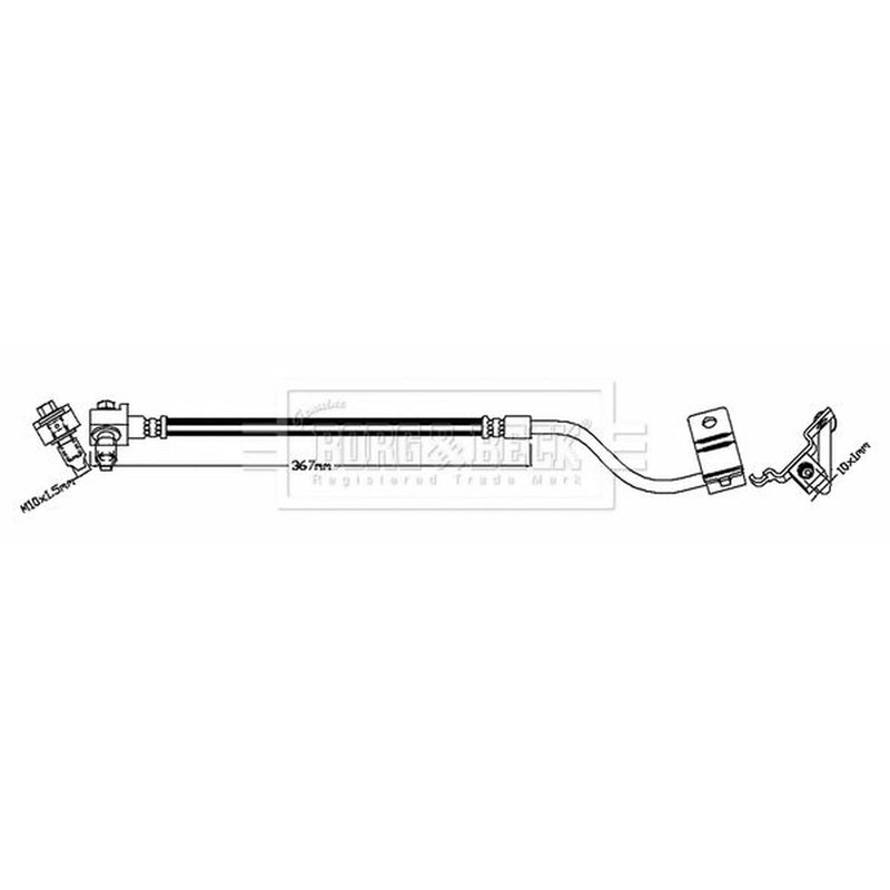 Borg & Beck Brake Hydraulic Hose Line Rear Right BBH8833