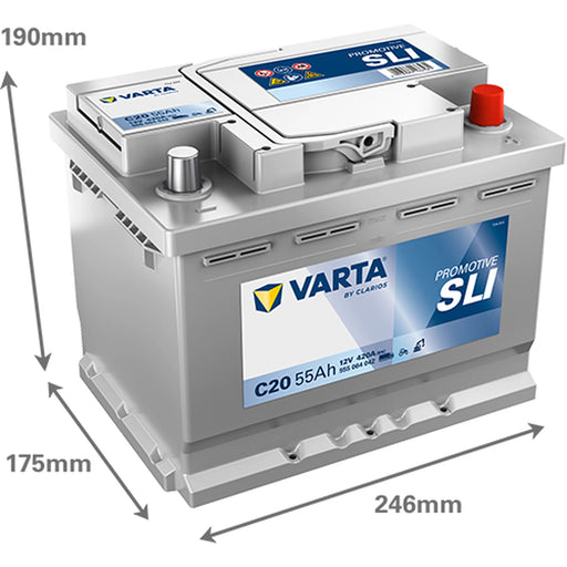 Varta Battery 12V 55Ah 420A 555064042K182 OE 0001777600 0001479800