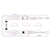 Apec Handbrake Cable Left Rear CAB1812