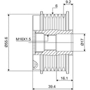 Valeo Alternator Overrunning Freewheel Clutch 588013
