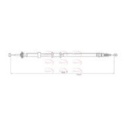 Apec Handbrake Cable Right Rear CAB1688