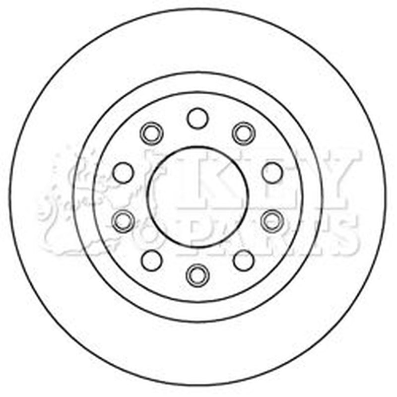 Key Parts 2 x Solid Rear Brake Discs KBD5194