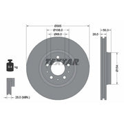 Textar 2 x Externally Vented Front Brake Discs 92100603