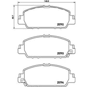 Brembo 4 x Front Brake Pad Set P28077
