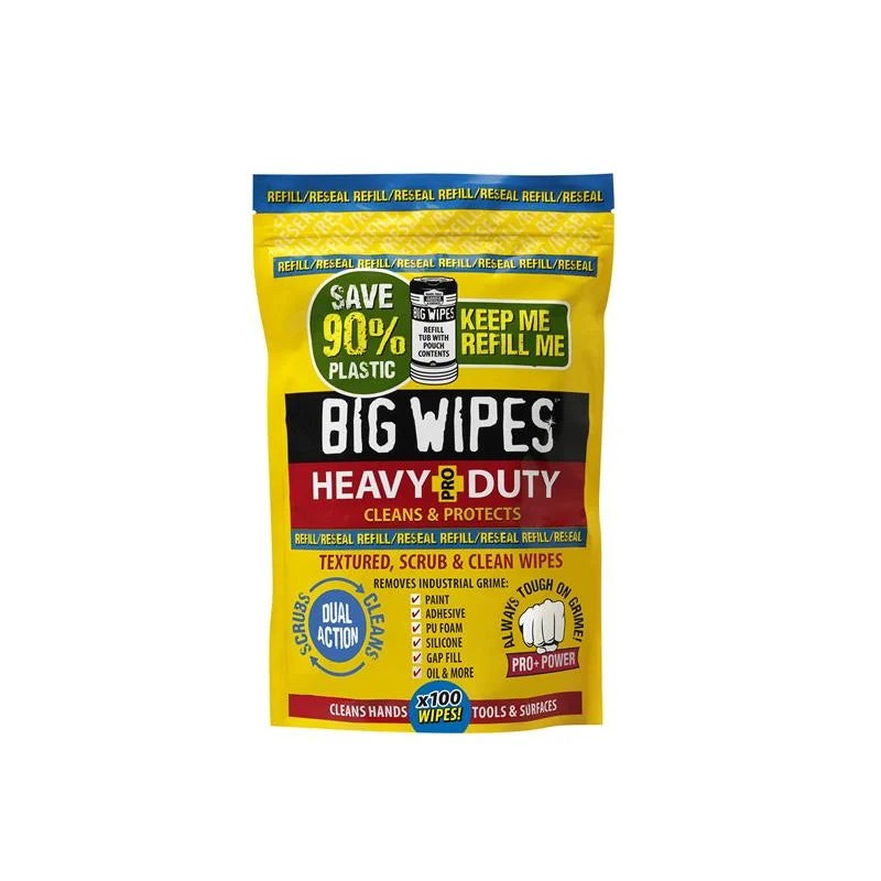 Big Wipes Heavy-Duty PRO+ Wipes Refill Pouch of 100 - 2026