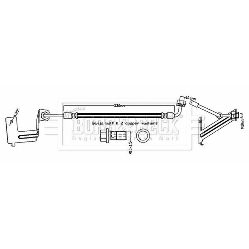 Borg & Beck Brake Hydraulic Hose Line Rear Left BBH8766