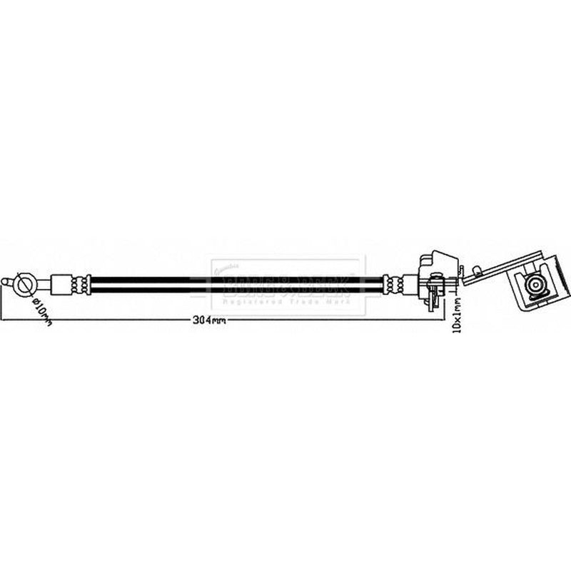 Borg & Beck Brake Hydraulic Hose Line Front Left BBH8186