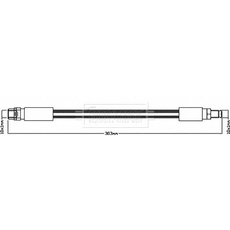 Borg & Beck Brake Hydraulic Hose Line Rear Left BBH8321