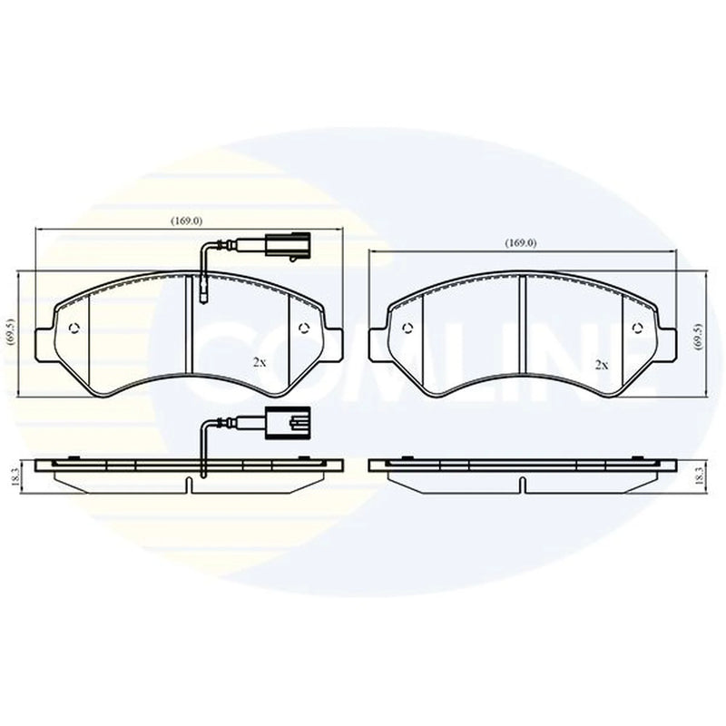 Comline 4 x Front Brake Pad Set CBP13307