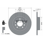 Textar 2 x Solid Rear Brake Discs 92270503